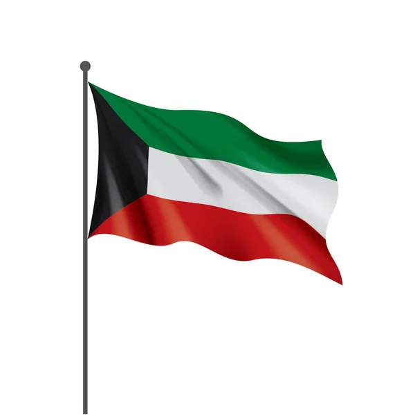 Bandera de Kuwait, ilustración vectorial sobre fondo blanco — Vector de stock