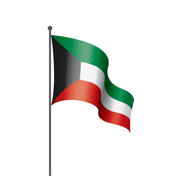 Bandera de Kuwait, ilustración vectorial sobre fondo blanco — Archivo Imágenes Vectoriales