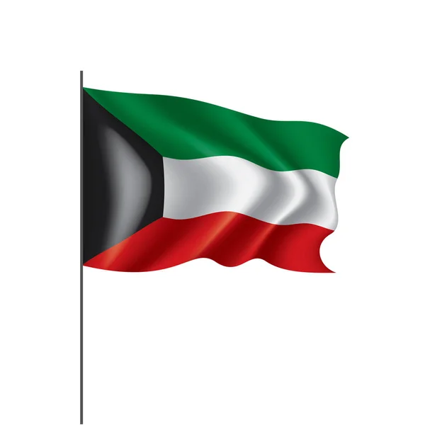 Kuwait Nationalflagge Vektorabbildung Auf Weißem Hintergrund — Stockvektor