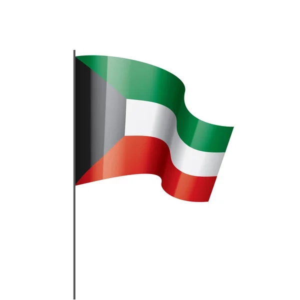 Bandera de Kuwait, ilustración vectorial sobre fondo blanco — Vector de stock