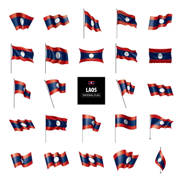Bandera de Laos, ilustración vectorial sobre fondo blanco — Vector de stock