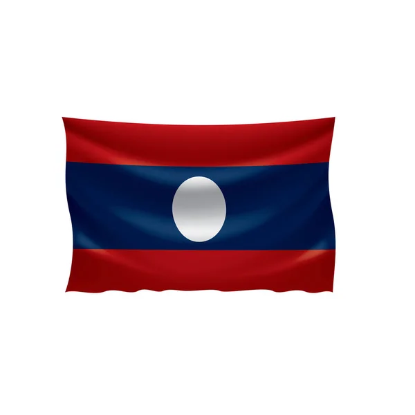 Bandera de Laos, ilustración vectorial sobre fondo blanco — Vector de stock