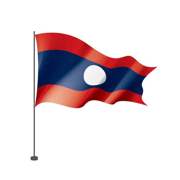 Flaga Laosu, wektor ilustracja na białym tle — Wektor stockowy