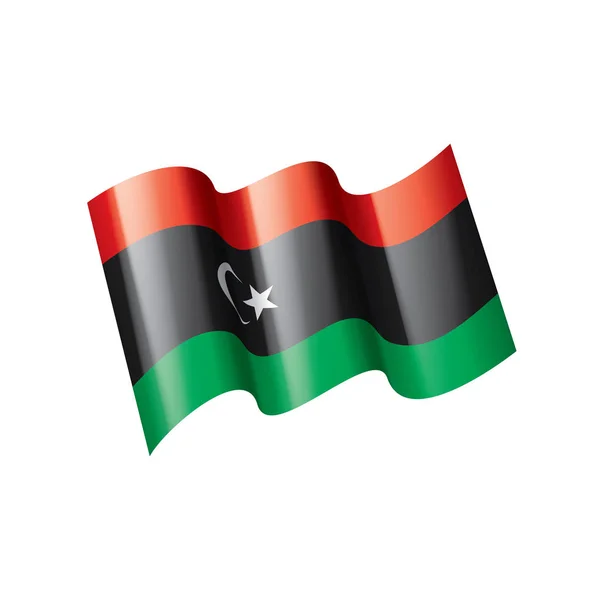 Libia bandiera, illustrazione vettoriale su sfondo bianco — Vettoriale Stock