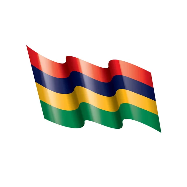 Mauritius flagga, vektorillustration på vit bakgrund — Stock vektor