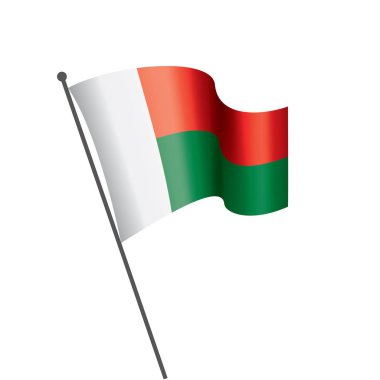 Madagaskar bayrağı, beyaz bir arka plan üzerinde vektör çizim