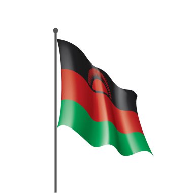 Malavi bayrak, beyaz bir arka plan üzerinde vektör çizim