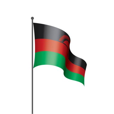 Malavi bayrak, beyaz bir arka plan üzerinde vektör çizim