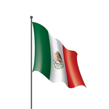 Meksika bayrağı, beyaz bir arka plan üzerinde vektör çizim