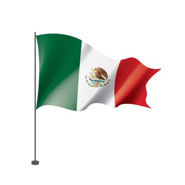 Meksika bayrağı, beyaz bir arka plan üzerinde vektör çizim