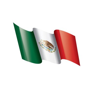 Meksika bayrağı, beyaz bir arka plan üzerinde vektör çizim