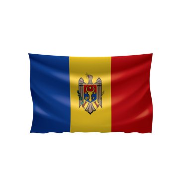 Moldova bayrağı, beyaz bir arka plan üzerinde vektör çizim