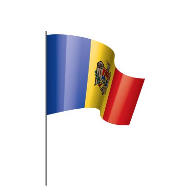 Moldova bayrağı, beyaz bir arka plan üzerinde vektör çizim