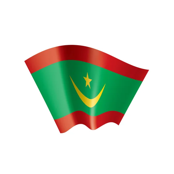 Mauretaniens flagga, vektorillustration på vit bakgrund — Stock vektor