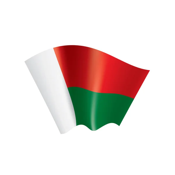 Флаг Мадагаскара, векторная иллюстрация на белом фоне — стоковый вектор