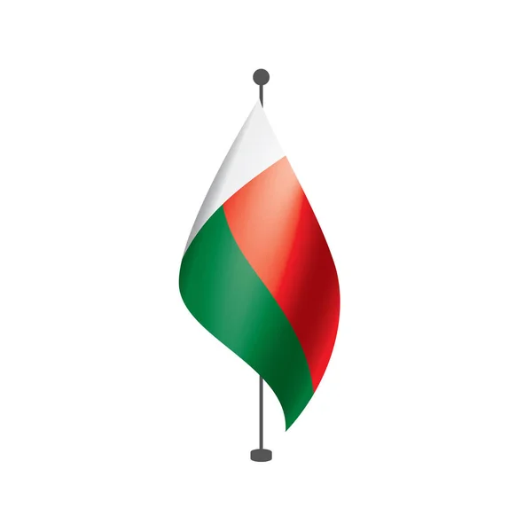Vlajka Madagaskaru, vektorové ilustrace na bílém pozadí — Stockový vektor