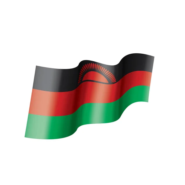 Bandeira do Malawi, ilustração vetorial sobre um fundo branco — Vetor de Stock