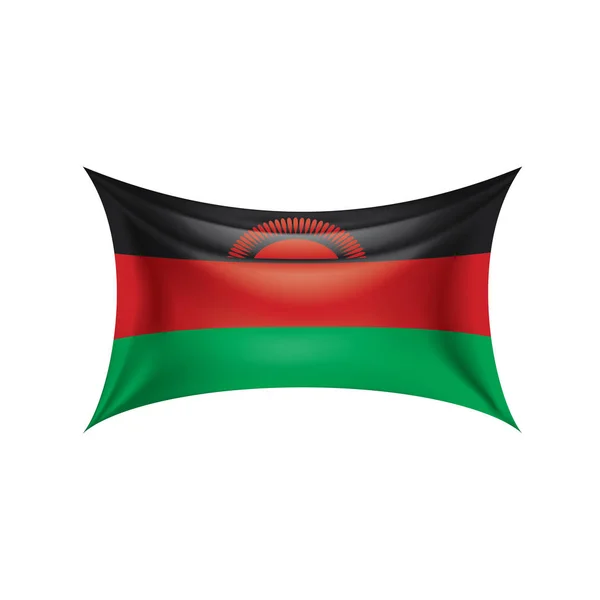 Bandera Nacional Malawi Ilustración Vectorial Sobre Fondo Blanco — Vector de stock