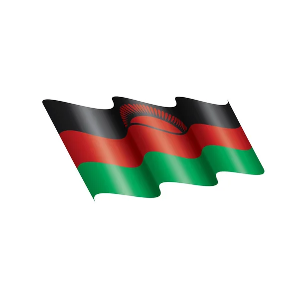 Malavi bayrak, beyaz bir arka plan üzerinde vektör çizim — Stok Vektör
