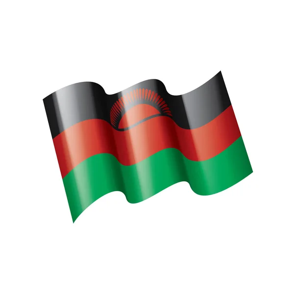 Bandera de Malawi, ilustración vectorial sobre fondo blanco — Vector de stock