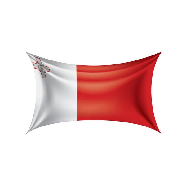 Bandera de Malta, ilustración vectorial sobre fondo blanco — Archivo Imágenes Vectoriales