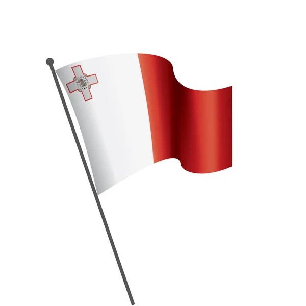 Національний Прапор Мальти Векторні Ілюстрації Білому Фоні — стоковий вектор