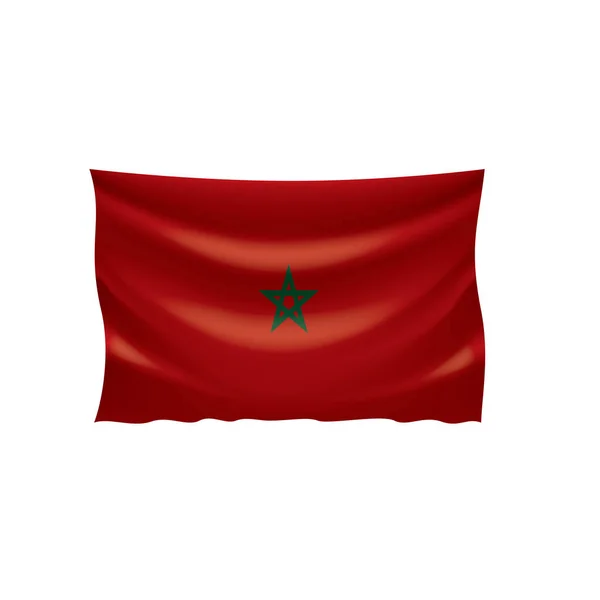 Morocco flagga, vektor illustration på en vit bakgrund — Stock vektor