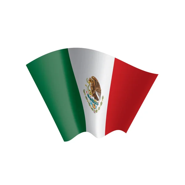 Bandera Mexicana, ilustración vectorial sobre fondo blanco — Vector de stock