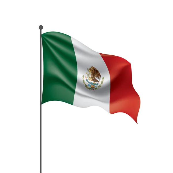 Bandera Mexicana, ilustración vectorial sobre fondo blanco — Vector de stock