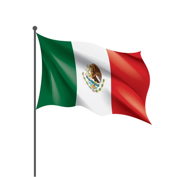 Bandera Mexicana, ilustración vectorial sobre fondo blanco — Vector de stock