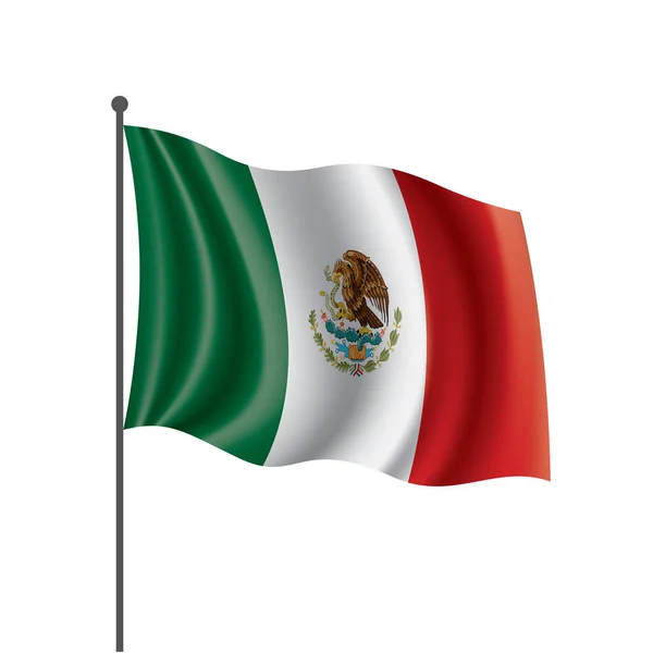 墨西哥旗子, 矢量例证在白色背景 — 图库矢量图片