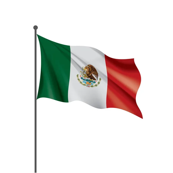 Mexicaanse vlag, vectorillustratie op een witte achtergrond — Stockvector