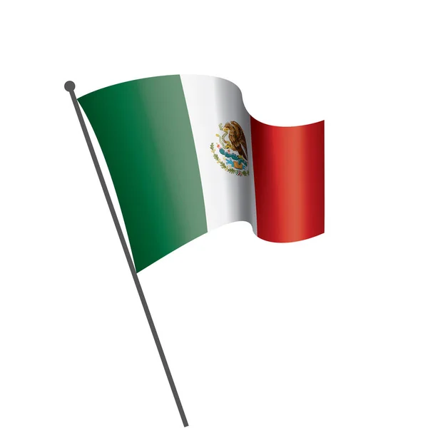 멕시코 국기, 흰색 배경 벡터 일러스트 레이 션 — 스톡 벡터