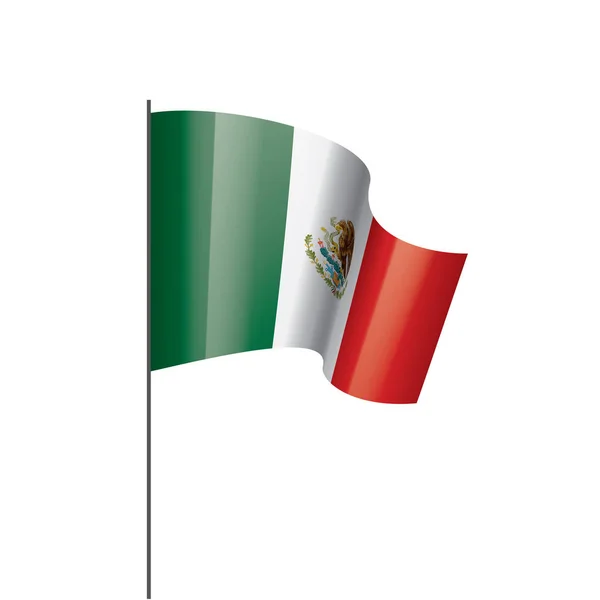 Mexicaanse vlag, vectorillustratie op een witte achtergrond — Stockvector