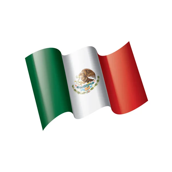 Bandera Mexicana, ilustración vectorial sobre fondo blanco — Vector de stock