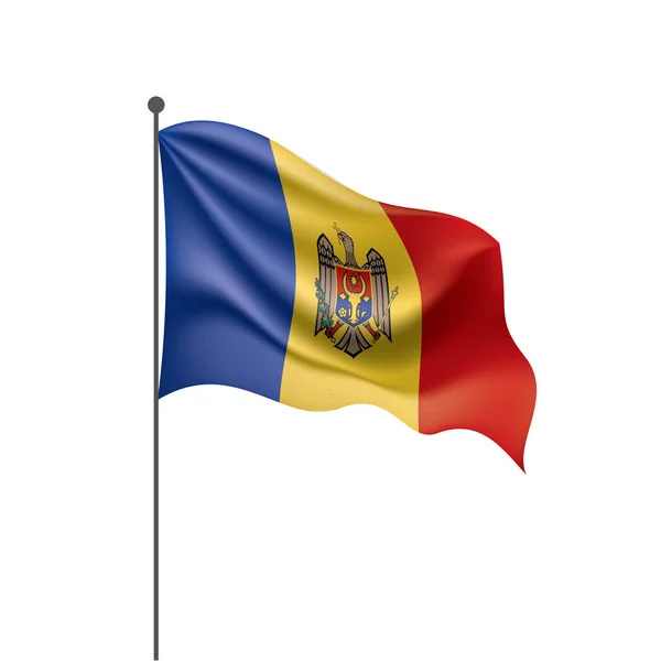 Bandera de Moldavia, ilustración vectorial sobre fondo blanco — Vector de stock