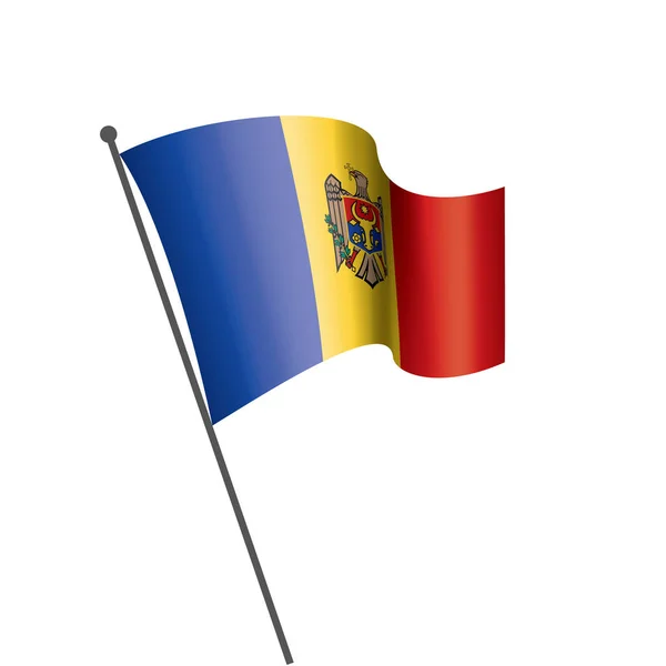 摩尔多瓦国旗, 白色背景上的矢量插图 — 图库矢量图片