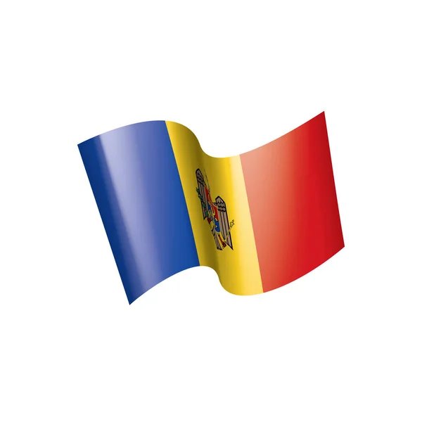 Bandera de Moldavia, ilustración vectorial sobre fondo blanco — Archivo Imágenes Vectoriales