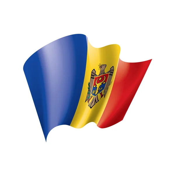 Drapeau Moldavie, illustration vectorielle sur fond blanc — Image vectorielle
