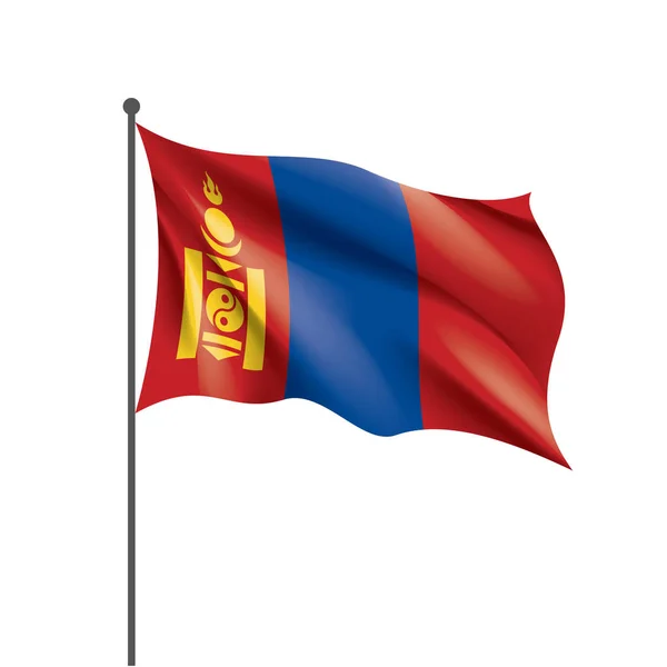 Bandera de Mongolia, ilustración vectorial sobre fondo blanco — Vector de stock