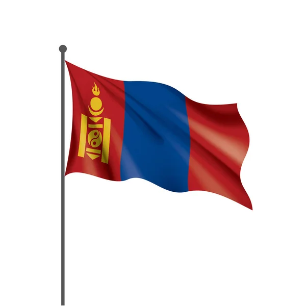 Bandera de Mongolia, ilustración vectorial sobre fondo blanco — Vector de stock