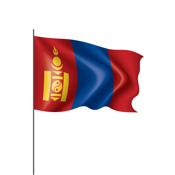 Bandera de Mongolia, ilustración vectorial sobre fondo blanco — Vector de stock