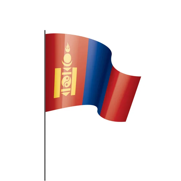 蒙古国旗, 白色背景上的矢量插图 — 图库矢量图片