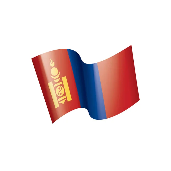 Mongoliet flagga, vektorillustration på vit bakgrund — Stock vektor