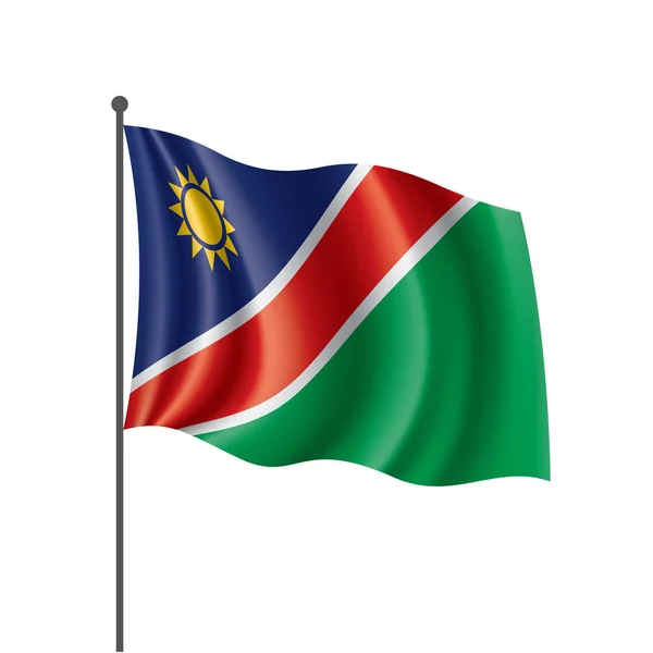 Флаг Намибии, векторная иллюстрация на белом фоне — стоковый вектор