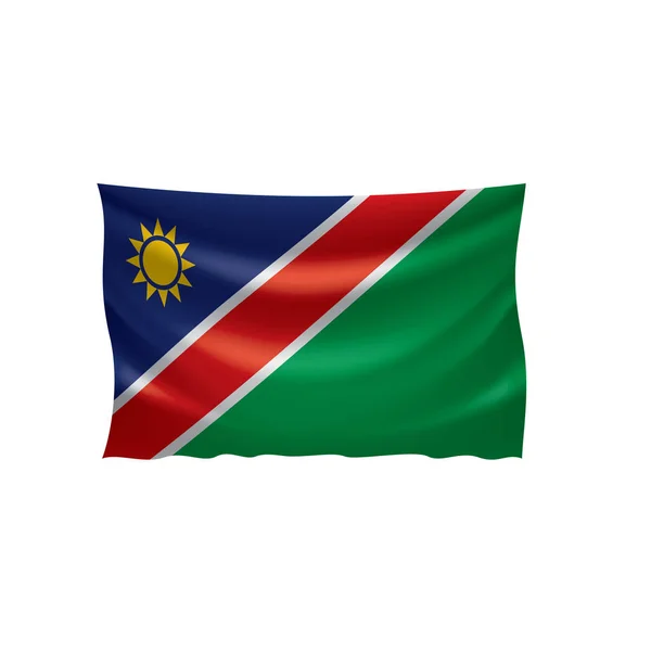 Bandera de Namibia, ilustración vectorial sobre fondo blanco — Vector de stock