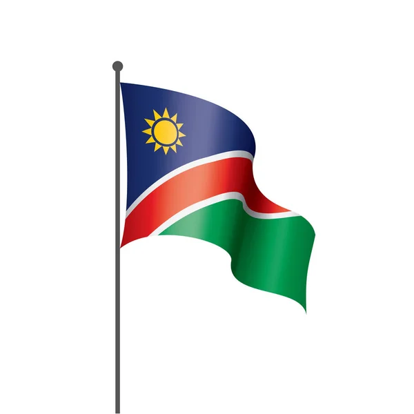 De vlag van Namibië, vectorillustratie op een witte achtergrond — Stockvector