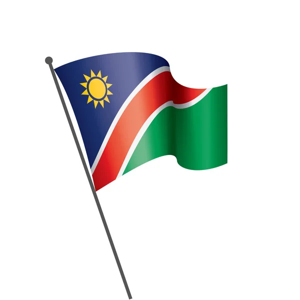 Drapeau namibien, illustration vectorielle sur fond blanc — Image vectorielle