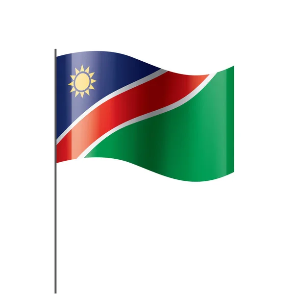 De vlag van Namibië, vectorillustratie op een witte achtergrond — Stockvector