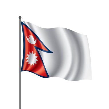 Nepal bayrağı, beyaz bir arka plan üzerinde vektör çizim